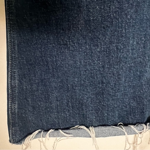 Paige Leenah Ankle Wide Leg Bootcut Jeans High Waist Raw Hem Dark Wash Sz 30 - Picture 4 of 6